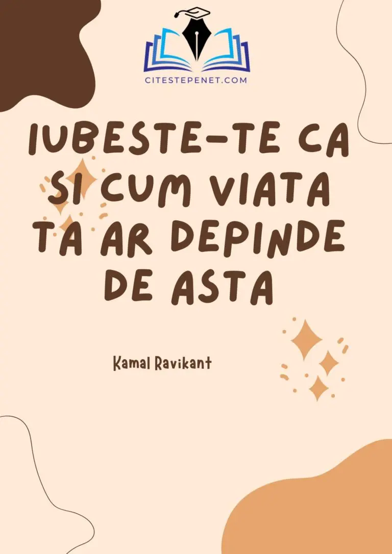 Copertă a cărții 'Iubește-te ca și cum viața ta ar depinde de asta' de Kamal Ravikant, cu design abstract și culori pastelate. Titlul este amplasat în centrul imaginii, având un font cursiv și atractiv, pe un fundal cu nuanțe de crem și maro, ce sugerează o abordare caldă și personală a conținutului.