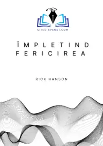 Coperta alb-negru a cărții 'Împletind Fericirea' de Rick Hanson, evidențiind un design ondulat abstract, simbolizând fluxul și adaptabilitatea emoțională, disponibilă pe site-ul citestefericit.com